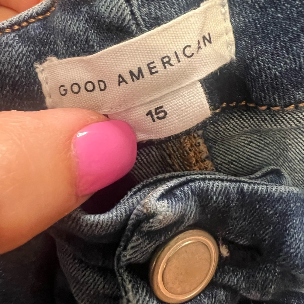 Good American Exposed Button Skinny Jeans Size 15 - Picture 8 of 13